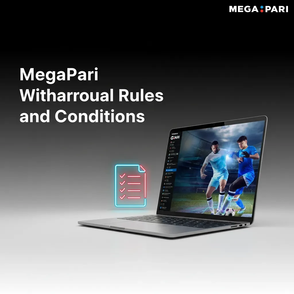 Infographic: MegaPari Kenya withdrawal rules—KYC, same-name only, wagering, KES 300–500k limits, crypto fees